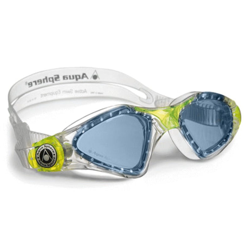 AQUA SPHERE Kayenne Jr - Blue Lens - Trans Frame with Trans Lime Accents