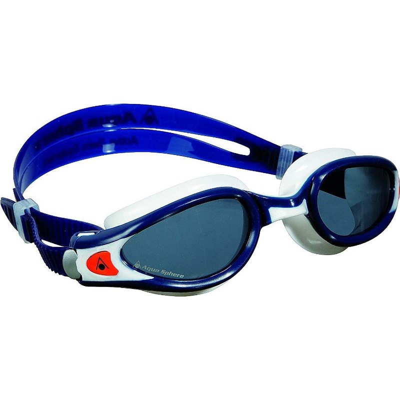 Aqua Sphere Goggle - Kaiman EXO Small Fit Smoke Lens - Blue/White