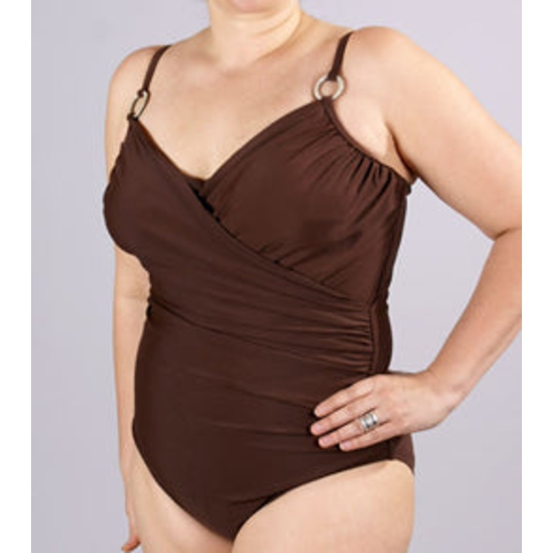INCHES OFF It's a Wrap Surplice Maillot Plus Size