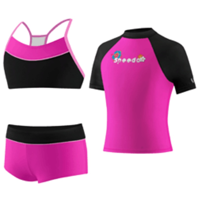 SPEEDO Girls Duo Back Rashguard Camikini Set - 3-Piece