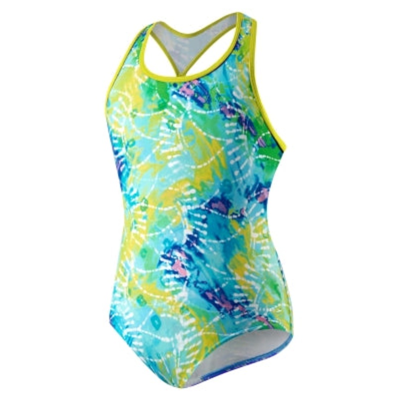SPEEDO Girls Rainforest Tie Dye Keyhole (7-16)
