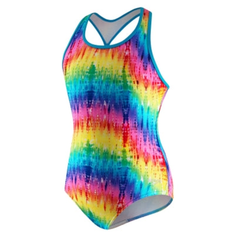 SPEEDO Rainbow Mist Keyhole Racer Back (7-16)