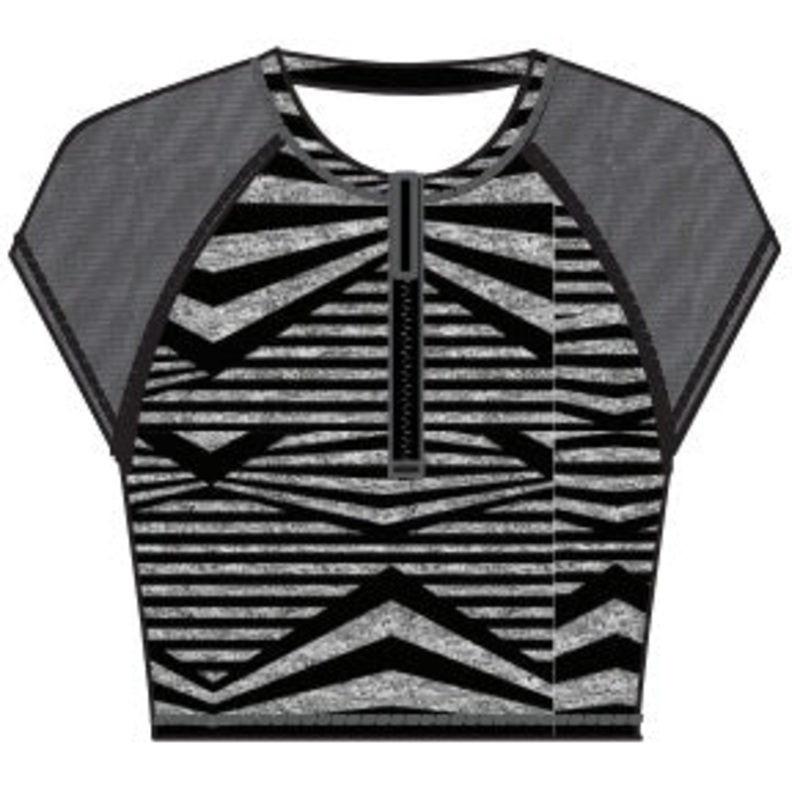 SPEEDO Women's Cropped Zip Front Cap Sleeve Rashguard