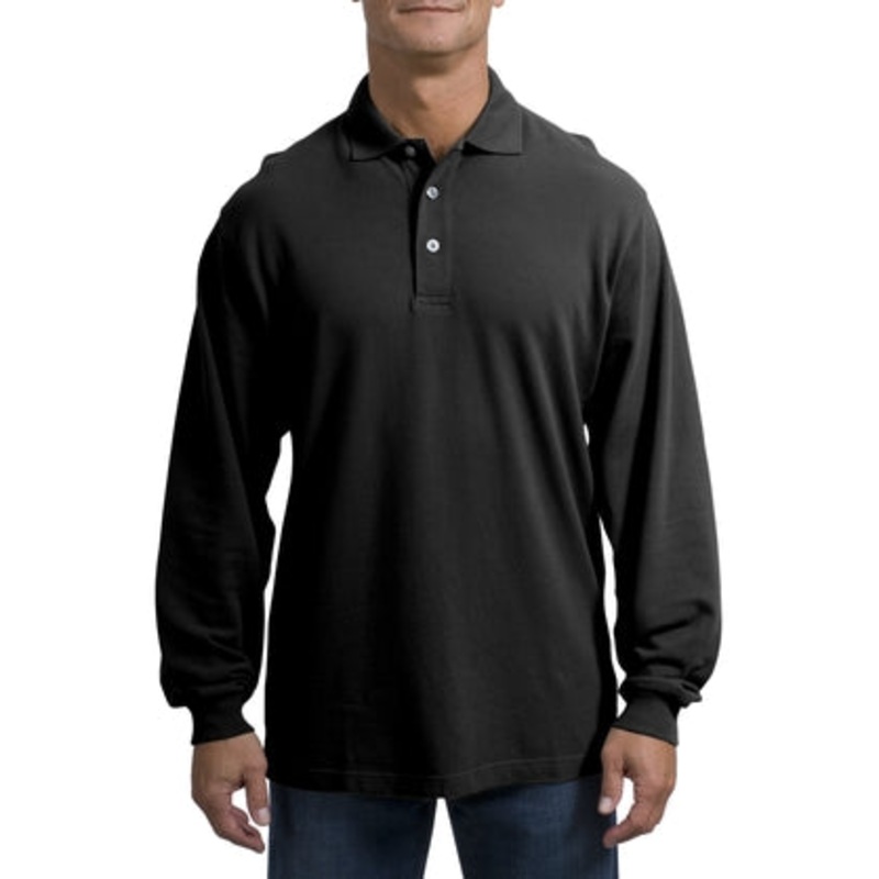 Port Authority - Long Sleeve Pique Knit Sport Shirt. K320