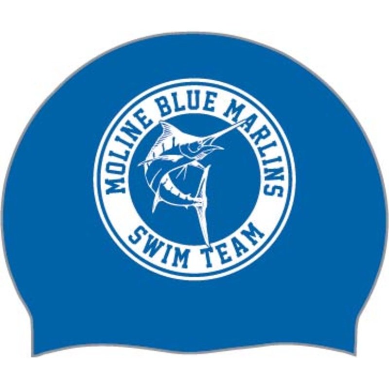 Moline Blue Marlins - Custom Silicone Caps, Custom Swim Caps