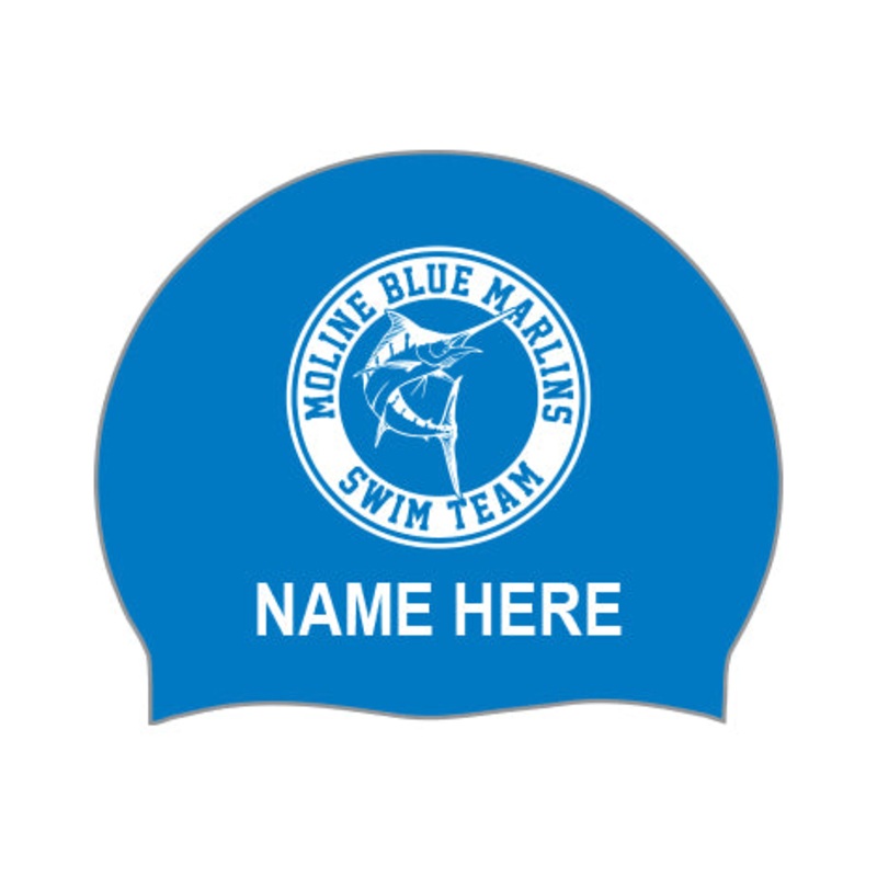 Moline Blue Marlins - Personalized Custom Silicone Swim Cap