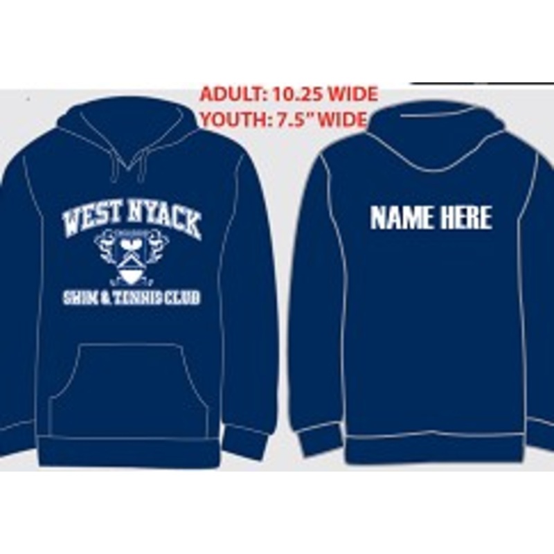 West Nyack Swim Club-  Team Hooded Sweatshirt