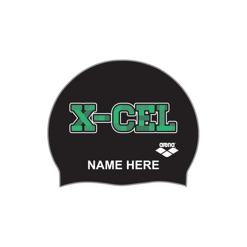 XCel Swimming  Personalized Custom Silicone Swim Cap