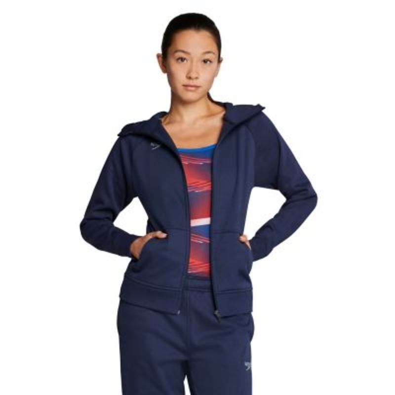 Westport YMCA Water Rat Swim Team - SPEEDO Adult Hooded Warm-Up Jacket - Female