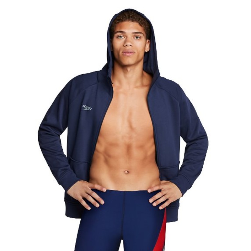 Westport YMCA Water Rat Swim Team - SPEEDO Adult Hooded Warm-Up Jacket - Male