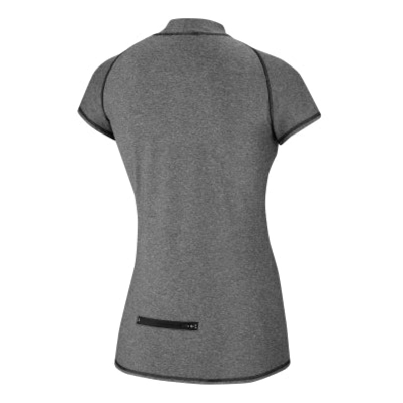 SPEEDO Heathered Cap Sleeve Rashguard w/Zip Pocket