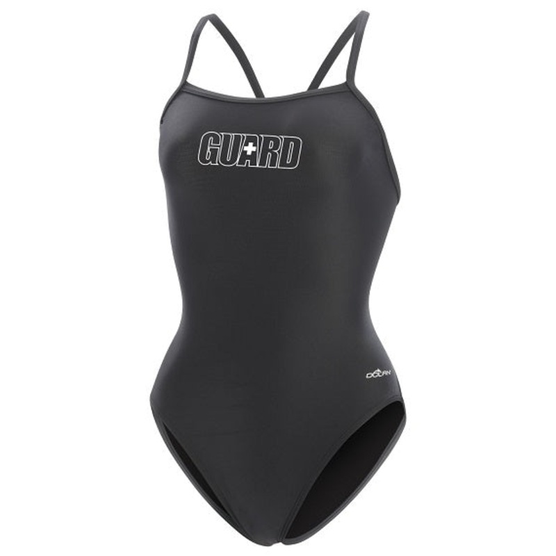DOLFIN Womens XtraSleek Guard Solid Red V-2 Back Onepiece