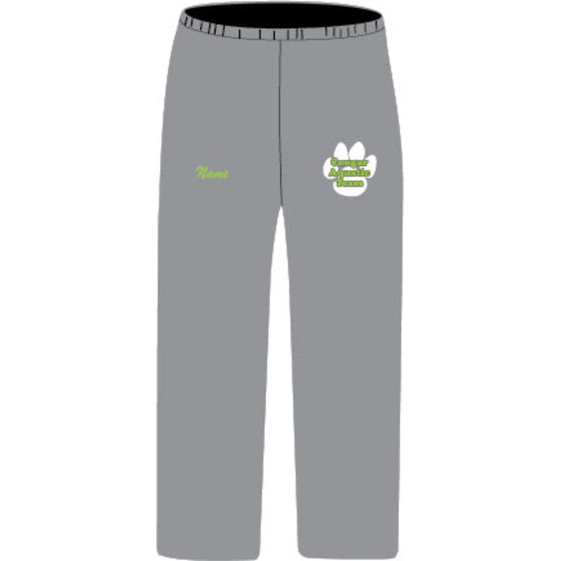 Cougar Aquatic Team - GILDAN Heavy Blend Youth 8 oz., 50/50 Open-Bottom Sweatpants