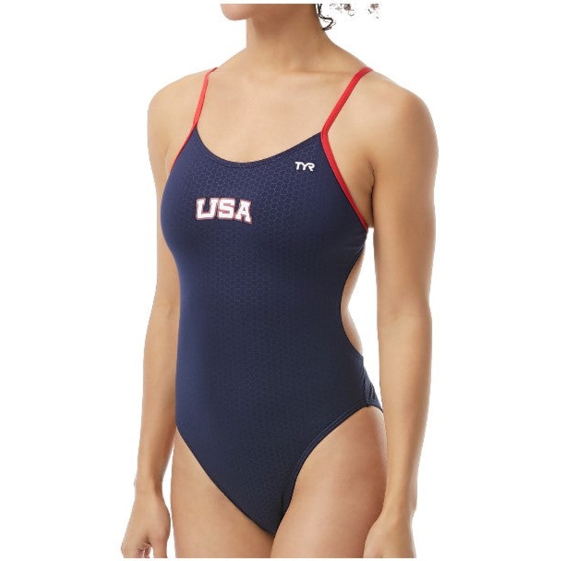 TYR Womens Hexa USA Cutoutfit Swimsuit