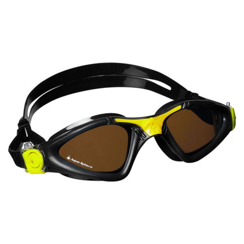 AQUA SPHERE KAYENNE Polarized Lens Swim Goggles - Black/Yellow