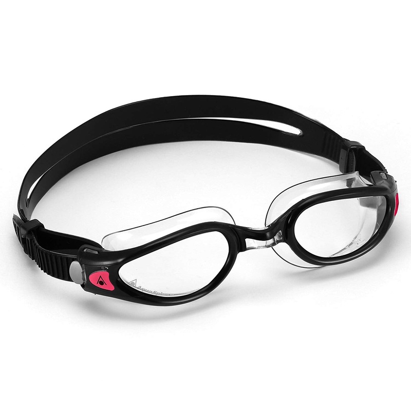 AQUA SPHERE Women's Kaiman Exo Swim Goggle, Black/Clear