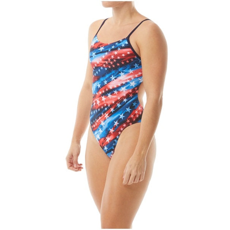 TYR Womens Freedom Flag Braidfit Swimsuit