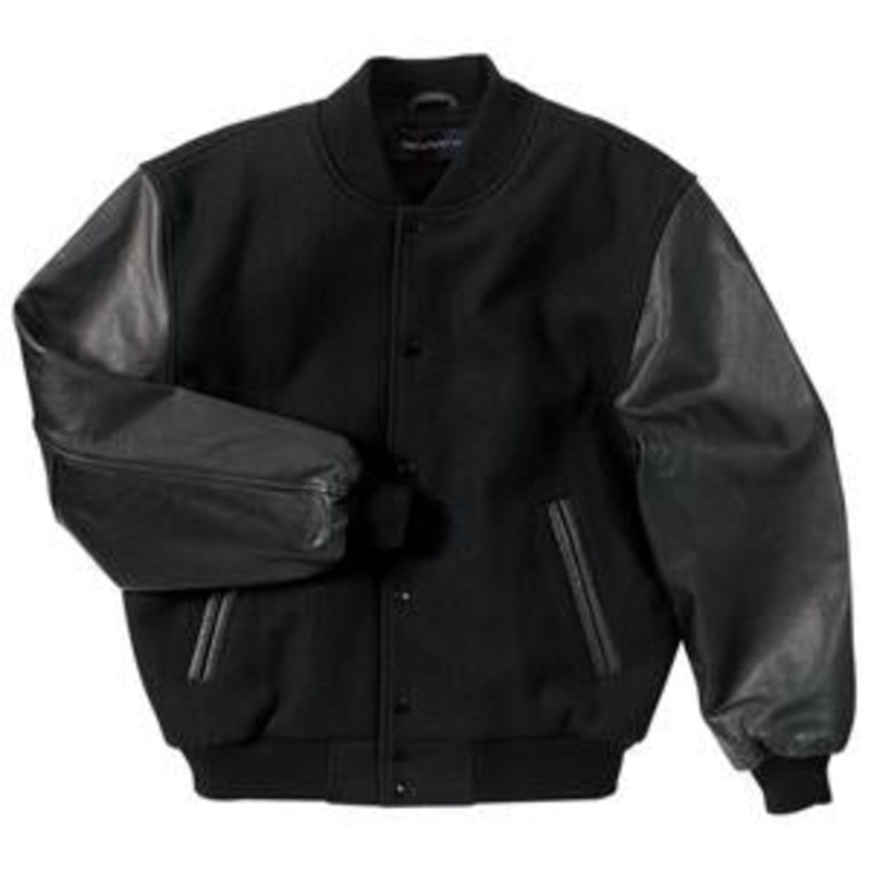 Port Authority - Wool and Leather Letterman Jacket.  J783