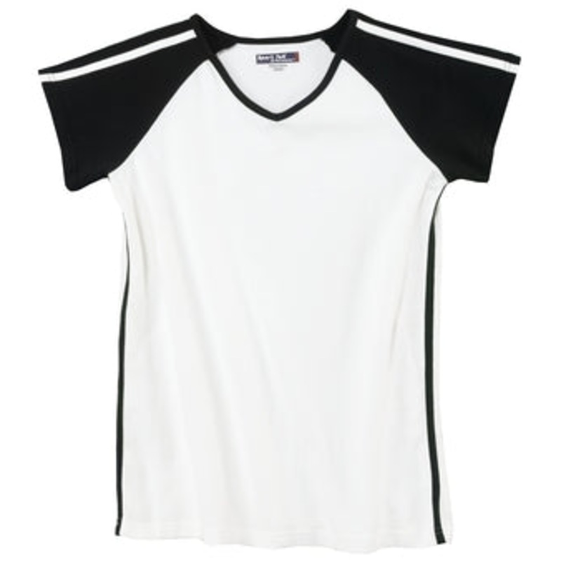 Sport-Tek - Ladies V-Neck Colorblock T-Shirt.  L205