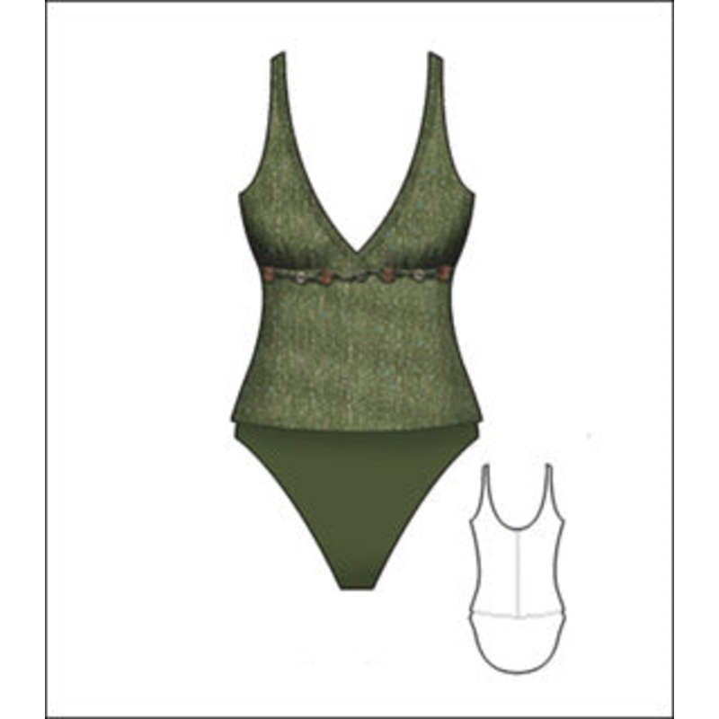 Christina Tree Hill 2pc Tankini V Neck