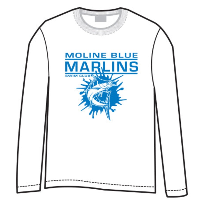 Moline Blue Marlins - Long Sleeve Shirt 100% Cotton