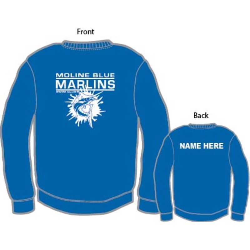 Moline Blue Marlins - Team Crewneck Sweatshirt - Youth