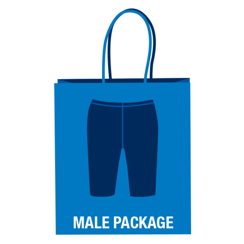 Rye YMCA MLPackage1 - Speedo Male Suit (Launch Splice), Augusta Winning Streak Short and Team Sweatshirt
