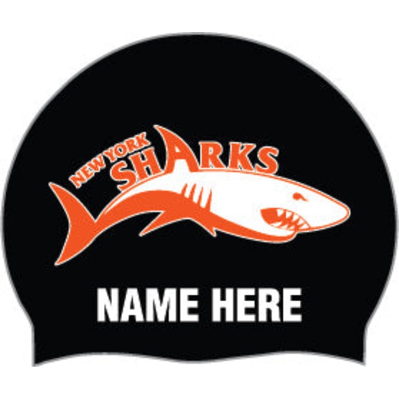 New York Sharks_2021_Black Personalized Silicone Caps