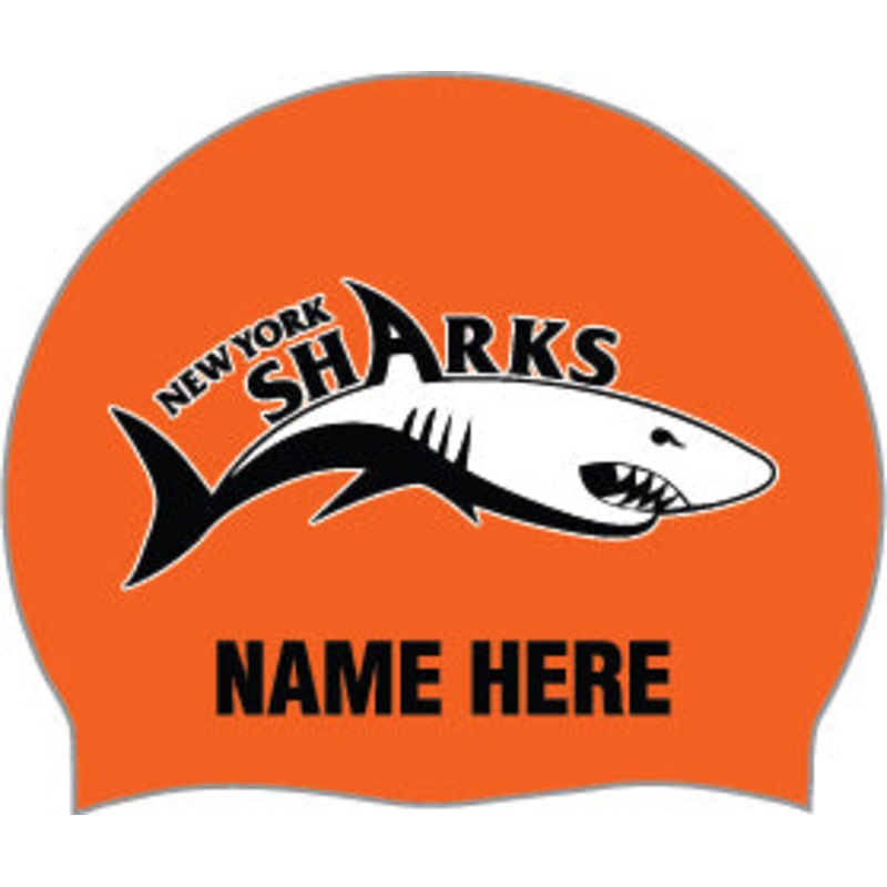 New York Sharks_2021_Orange Personalized Silicone Caps