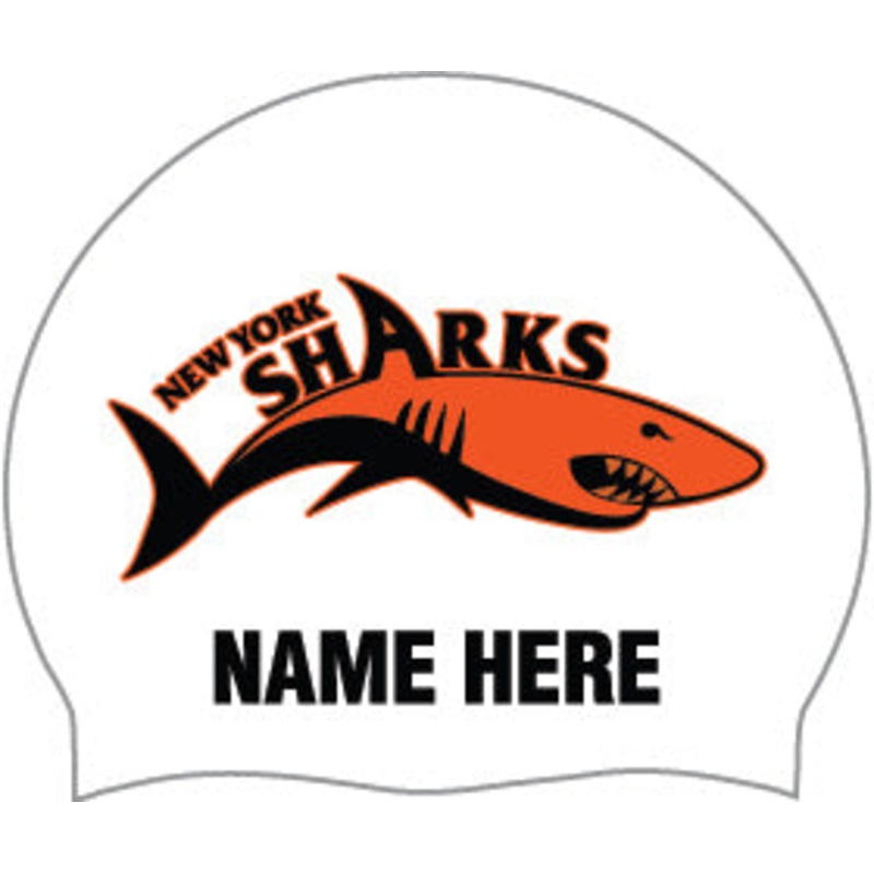New York Sharks_2021_White Personalized Silicone Caps