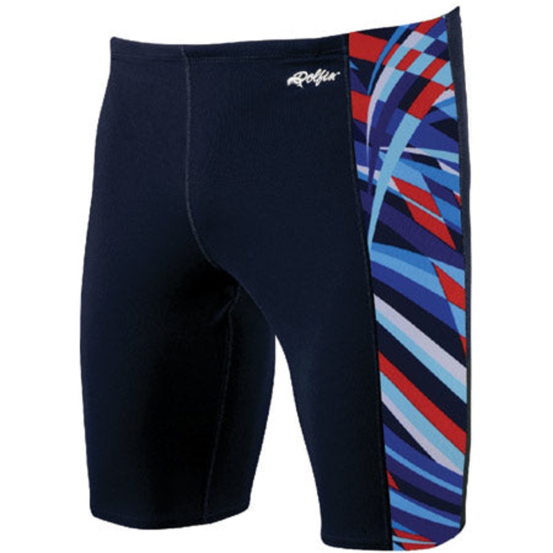 Spirit Swim Team_2018_Male Red/White/Blue Alpha Print Jammer