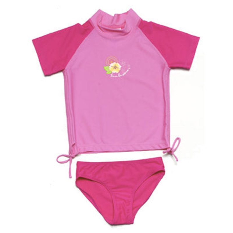 SUNBUSTERS Girls Ruched Top w/Bikini Bottom