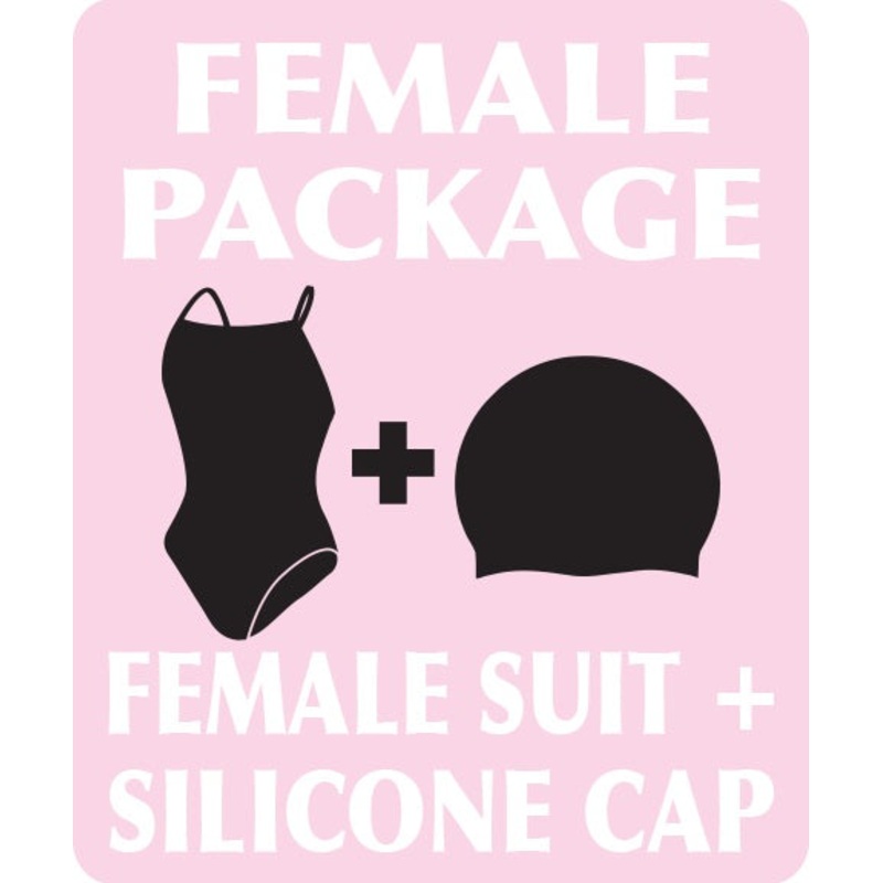 Westchester Aquatic Club FL Package F - (SPEEDO Female LZR X Open-Back Kneeskin) and (2 sets Team Personalized Speedo Caps)