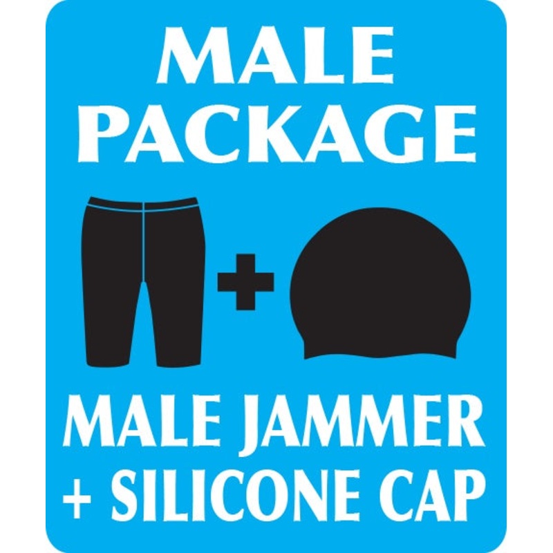 Westchester Aquatic Club ML Package C - (SPEEDO Male LZR Elite II Jammer) and (2 sets Team Personalized Speedo Caps)