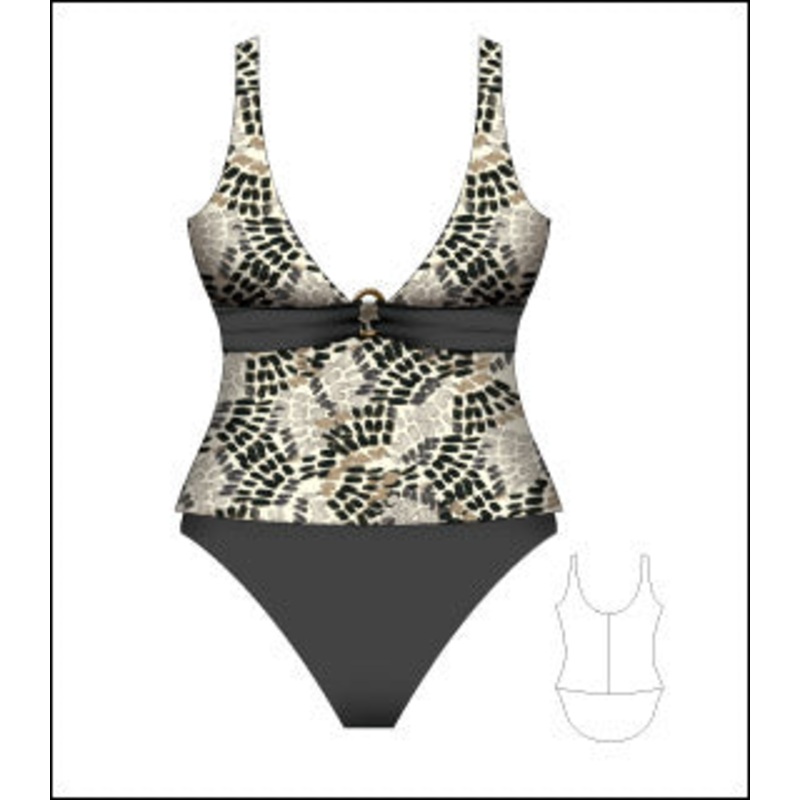 Christina Animal Horizon 2pc Tankini with Twist Front