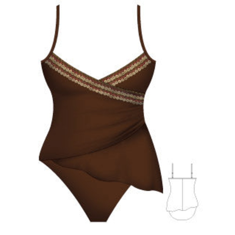 Christina Plus Size Wooden Road 2pc Asymmetrical