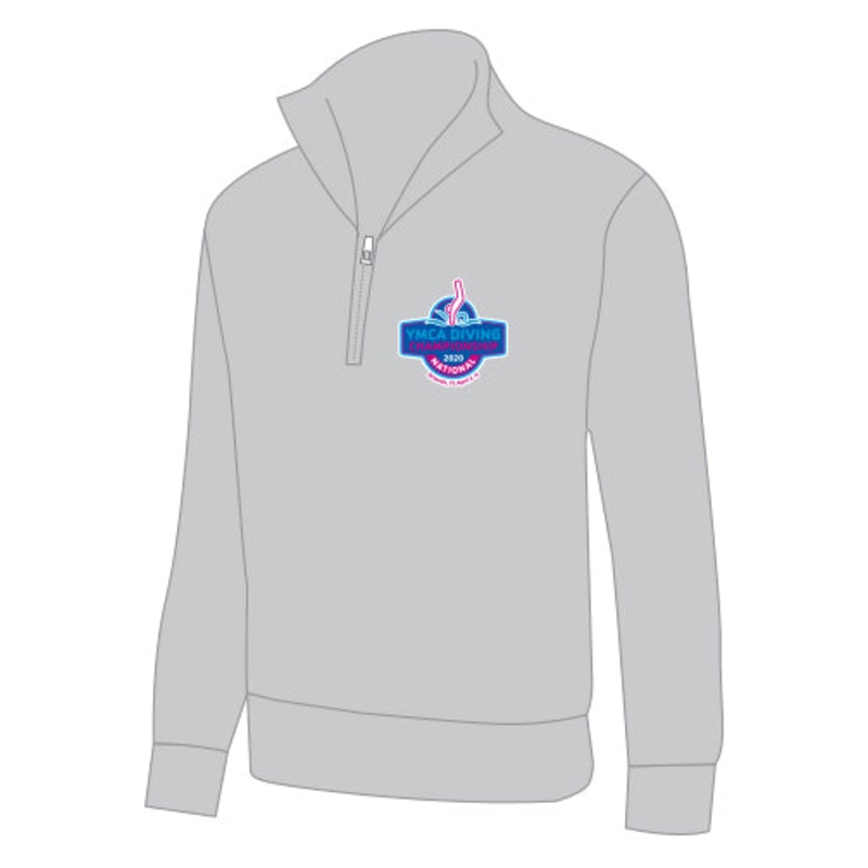 YMCA National Diving - 1/4 Zip Cadet Collar Sweatshirt
