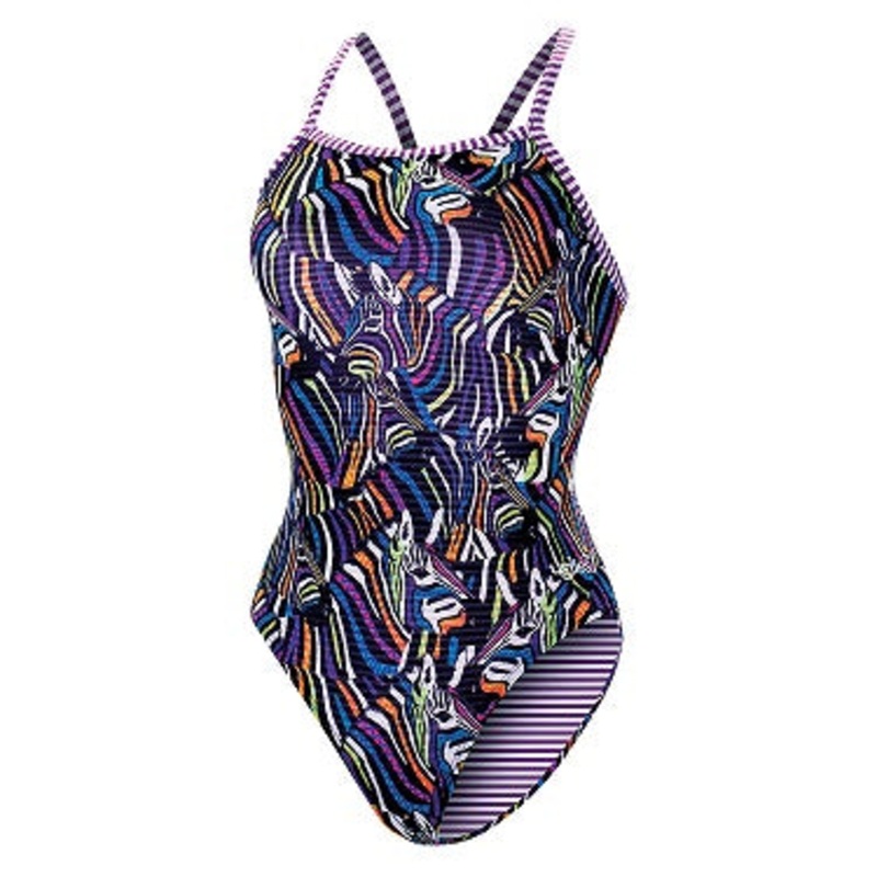 DOLFIN Uglies Women's Zebra V-2 Back One Piece Swmsuit