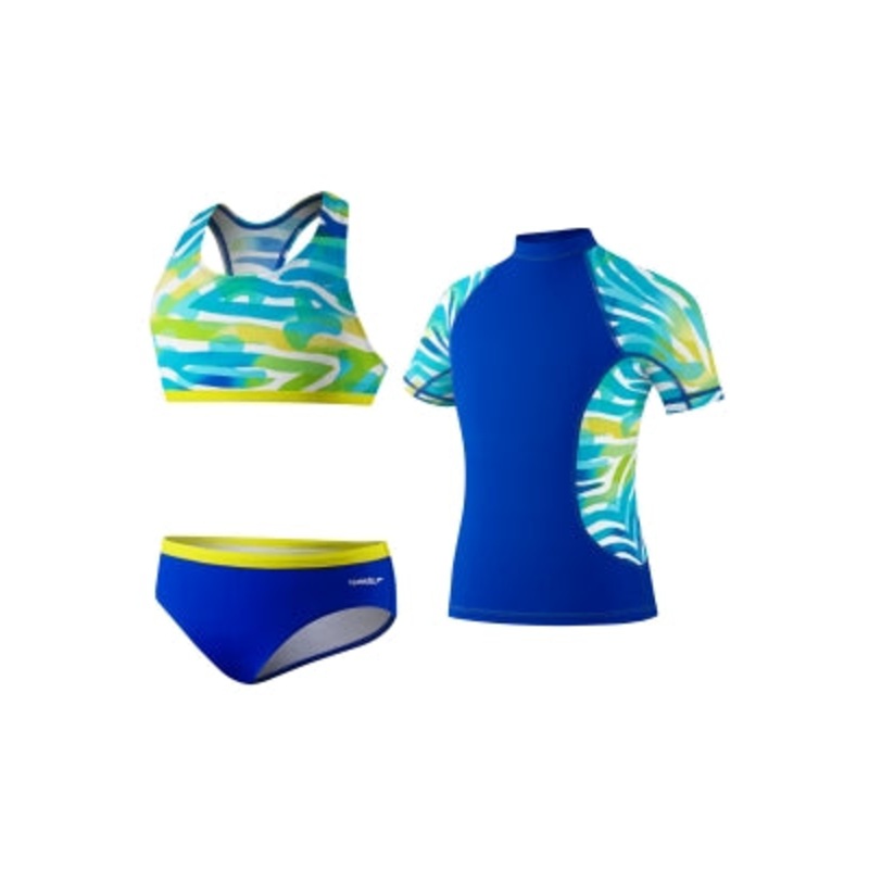 SPEEDO Girls Camo Chameleon Rashguard 3-PC. Set (10, 16 Only)