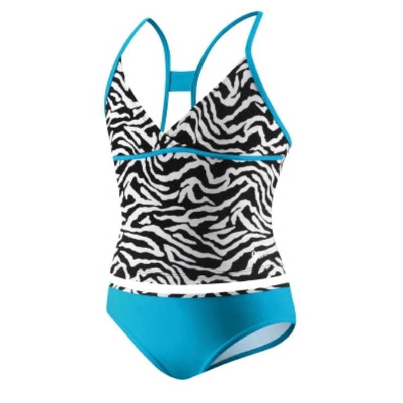 SPEEDO Zebra Tankini Surplice X-Back 2-PC. (7-12)