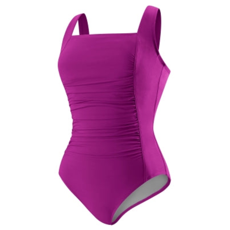 SPEEDO Solid Shirred Switch Back w/360 Core Control