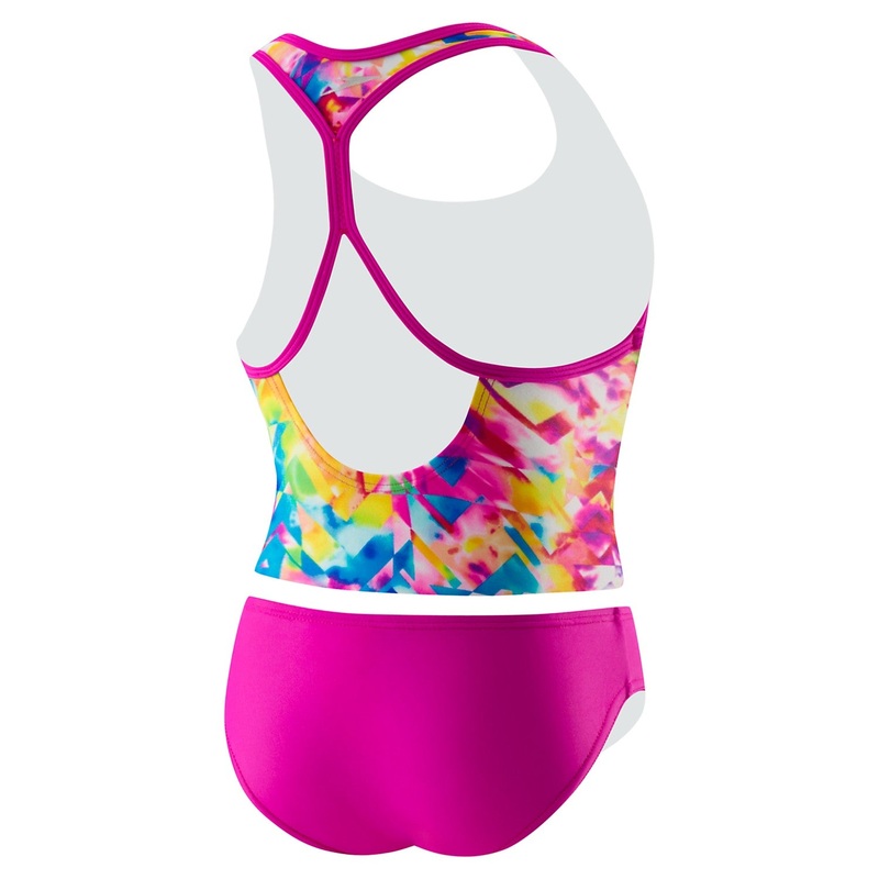 SPEEDO Girls Tie Dye Splash Keyhole Tankini 2PC (4-6X)