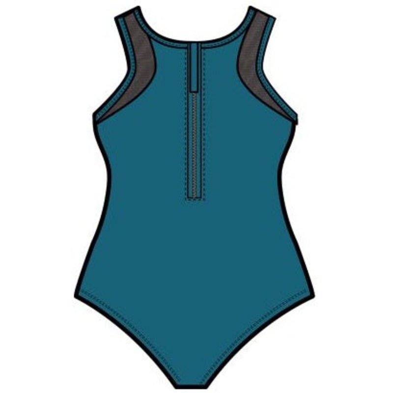 Speedo Zip-Up Mesh One Piece (Plus Size)