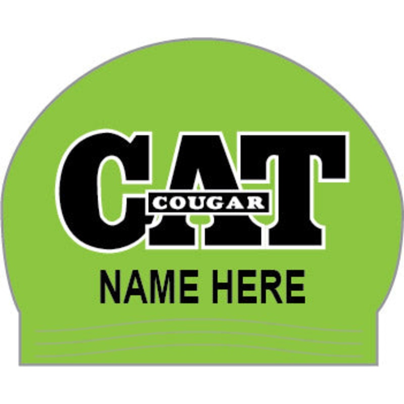 Cougar Aquatic Team - Personalized Custom Latex Swim Caps, Custom Swim Caps