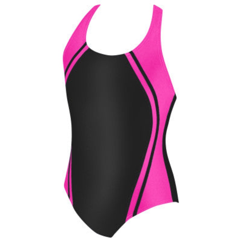 SPEEDO Girls One Piece Solid Sport Splice 4-6X