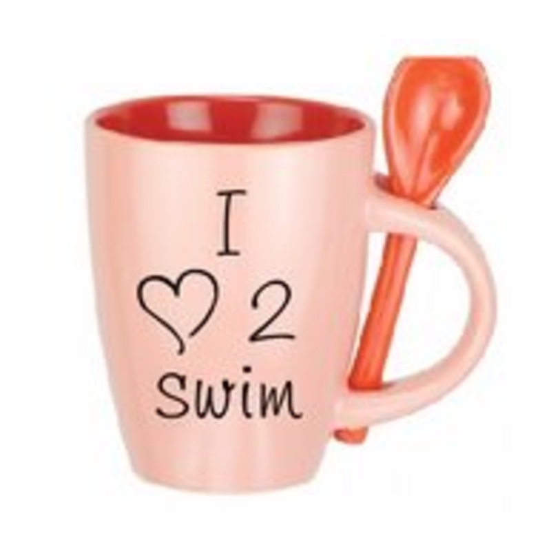 I Love 2 Swim Mug w/Spoon
