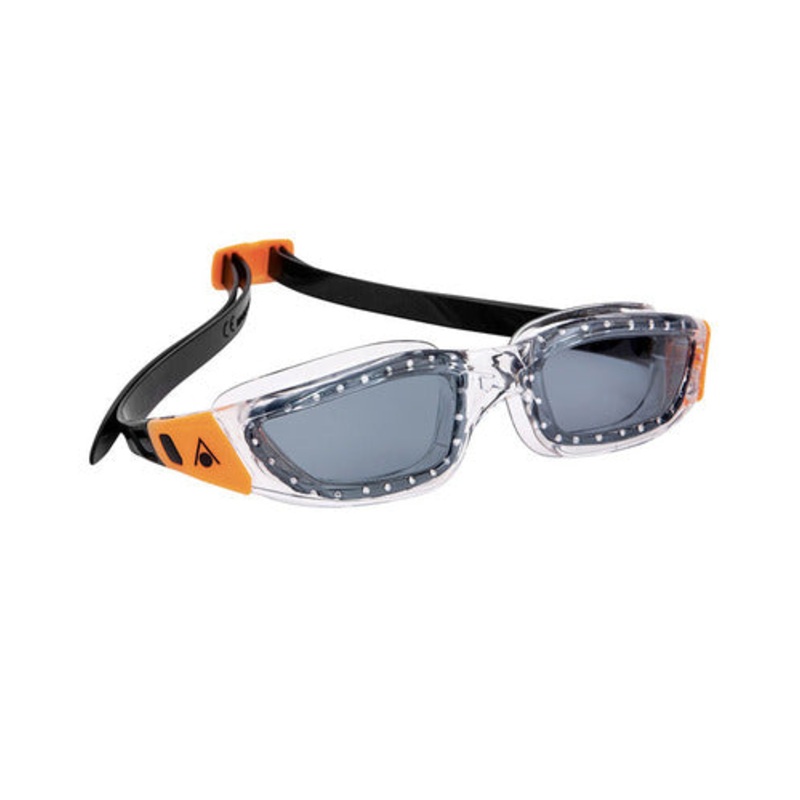 AQUA SPHERE Kameleon Goggles Smoke Lens - Transparent Frame/Orange Accents