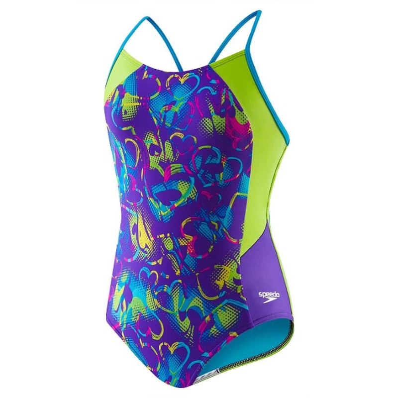 SPEEDO Girls Neon Love Split Splice (7-16)