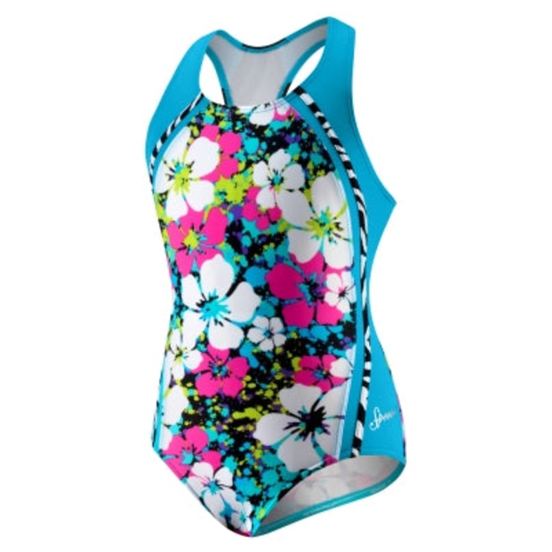 SPEEDO Splatter Hibiscus Sport Splice Racerback (7-16)