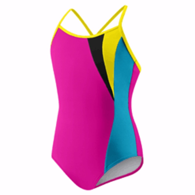 SPEEDO Girls Asymmetrical Splice One Piece
